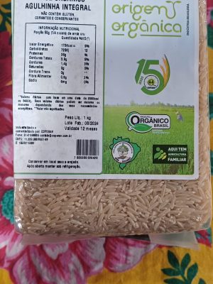ARROZ AGULHINHA INTEGRAL ORGÂNICO- ORIGEN ORGÂNICA